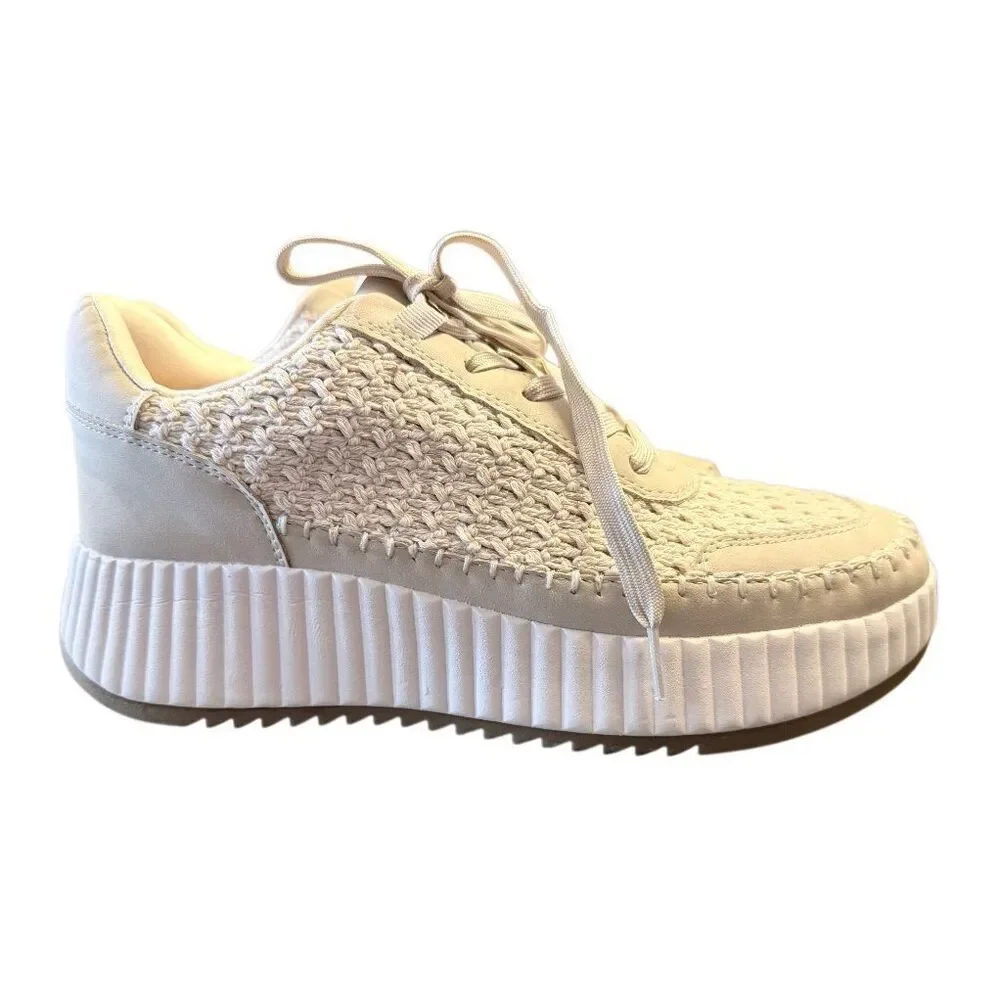 Dolce Vita Dolen Platform Sneakers Textured Knit Upper 9.5 Chunky